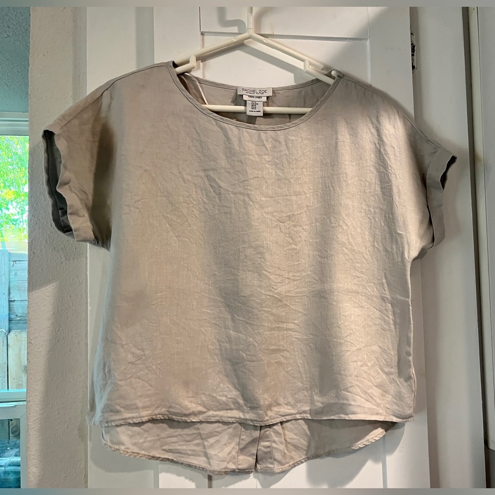 Rachel Zoe Linen Short Sleeve Top